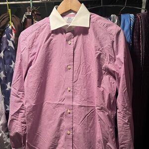 Elegant Pink Dress Shirt with White Collar